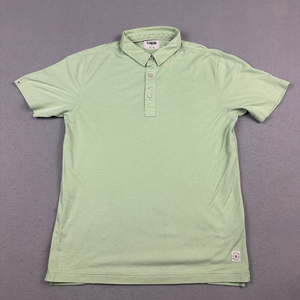 Linksoul Polo Shirt Men Medium Green Solid Performance Golf Short Sleeve M